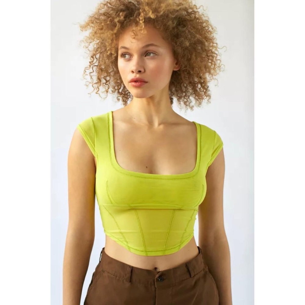Urban Outfitters UO Nyla Mesh Cropped Corset Top size M